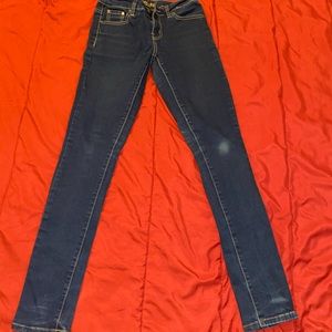 Dark wash skinny jeans